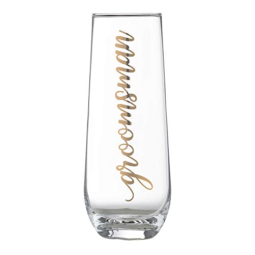Lillian Rose Gold Groomsman Stemless Champagne Glass