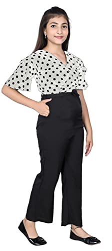 Image of Girls Flared Sleeves Printed Jumpsuit-66