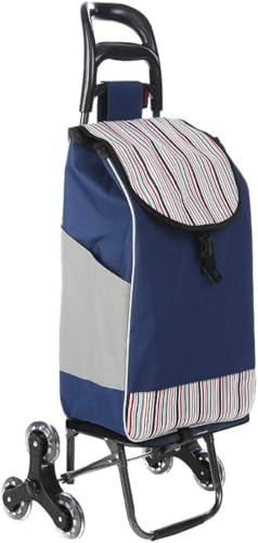 Trolleys, coche de compras para subir escaleras con 6 ruedas, impermeable, bolsa de mercado desmontable miniatura 1