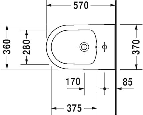 Duravit Wand-Bidet ME by Starck 570 mm, rafix, weiß, 2288150000 thumbnail 7