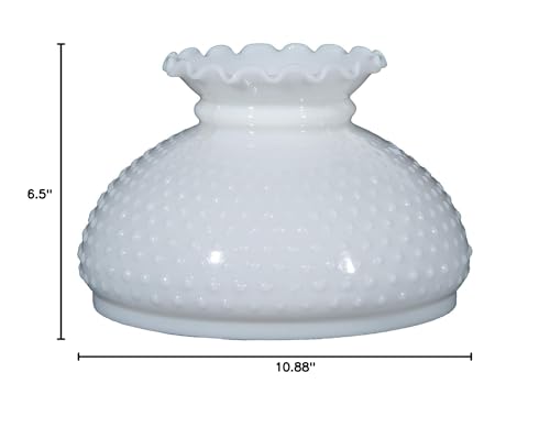 Image of B&P Lamp 10 Inch Cased White Glass Hobnail Student Shade