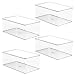 mDesign Long Plastic Stackable Storage Container Bin Box, Hinged Lid - Bathroom Cabinet Organizer for Toiletries, Makeup, First Aid, Hair Accessories, Bar Soap, Loofahs, Bath Salts - 4 Pack - Clear