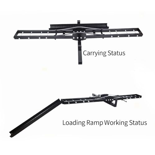 Porta motocicleta de acero resistente para enganche de 2" - Rampa de carga inclinable y con seguro para Dodge RAM 3500 2010-2024 miniatura 5