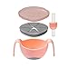 B.BOX - Bol 3 en 1 Bebe - Bol Anti Renversement Bebe avec Paille Amovible, Couvercle pour collation et Couvercle Refermable Inclus - Bol Antidérapant Couvert Bebe Apprentissage - Tutti Frutti