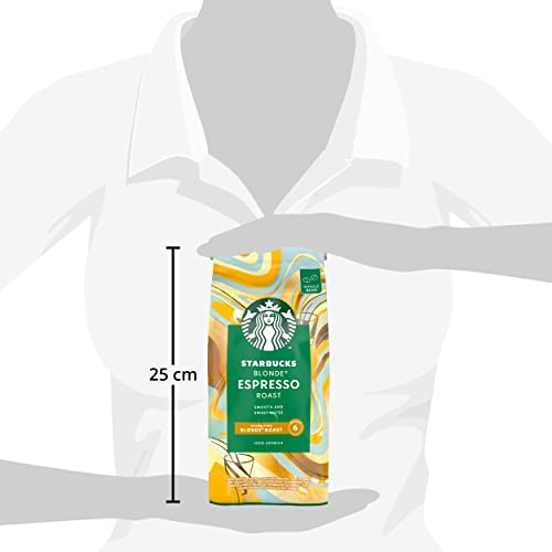 STARBUCKS Blonde Espresso Roast, Blonde Roast, Whole Bean Coffee 450g (Pack of 4)