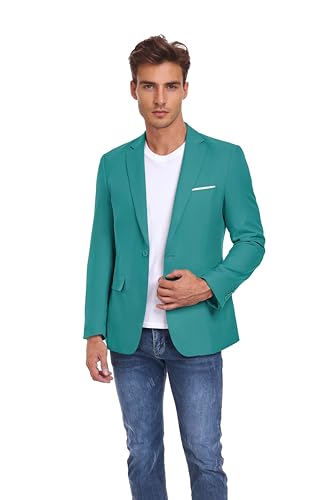 Mens Blazer One Button Slim Fit Suit Jacket Lightweight Business Wedding Prom Casual Sport Blazer