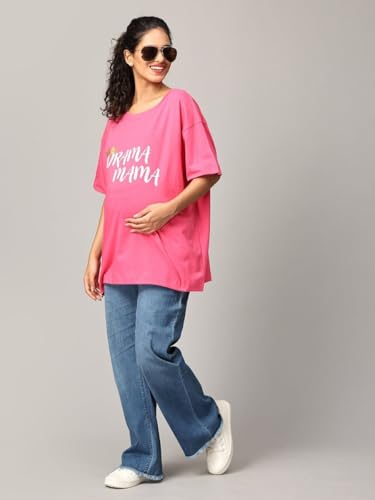 Image of The Mom Store Mom T-Shirt | Cotton | Pre and Post Pregnancy | Quirky Statements | Comfortable | Oversized