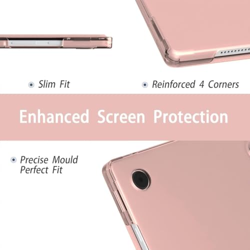Image of ProElite Cover for Samsung Galaxy Tab A11 Plus 11 inch Case Cover, Smart Flip Case Cover for Samsung Galaxy Tab A11+ 11 inch Translucent Back with Stylus Pen, Rose Gold