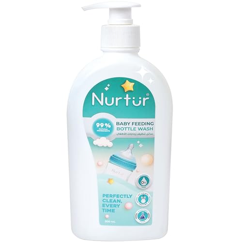 Nurtur Baby Bottle Liquid Cleanser 500mL Kills 99% Bacteria Alcohol-Free Paraben-Free Multipurpose Liquid Cleanser Wash Safe for Bottles Breast Pumps Toys & Feeding Essentials