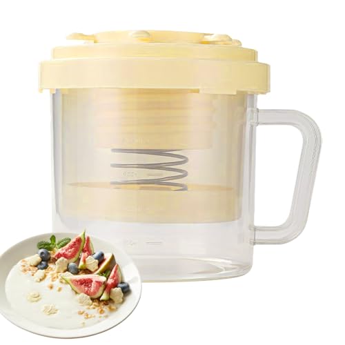 Colador de yogur con tapa, colador de yogur | Filtro de desempañamiento de alimentos – colador de alimentos de malla fina multifunción para hacer yogur, fermentación de queso, preparación de leche