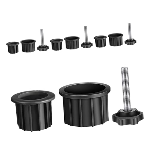 Kit de Bouchons et Vis pour Base Parasol Accessoires Robustes Cadre Noir - 2