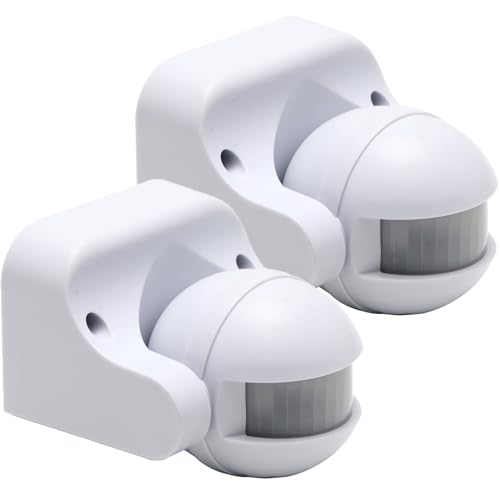 Greluma 2 Pz Interruttore luce con sensore di movimento a infrarossi PIR AC 220V-240V, interruttore a parete con sensore di presenza per montaggio a soffitto, portata di rilevamento 12 m a 180°