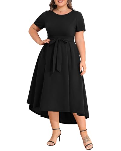 Holipick Women's Plus Size High Low Dress Wedding Guest Semi