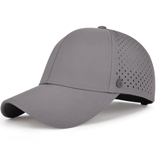 AOPREL Baseball Cap Herren Damen, Wasserdicht Basecap, Atmungsaktivem UV-Schutz Baseball Kappe für Outdoor-Aktivitäten, Golf, Tennis (DE/NL/SE/PL, Alphanumerisch, Einheitsgröße, Grau)