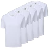 MISEMIYA T Shirt Mz-5-ts135 Lot de 5 t-Shirts Unisexes pour Adulte, Blanc, L
