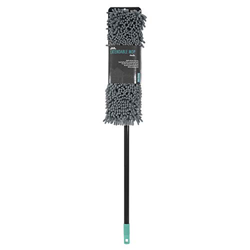 JVL 20-033GY Super-Absorbent Chenille Extendable Flat Floor Mop, Grey/Turquoise