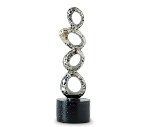 GABROC Modern Abstract Resin Sculpture - Irregular Gold Oval Rings