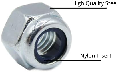 M5 Nyloc Steel Nuts, 5mm Self Locking Nuts with Nylon Inserts (20 Pack) Evelyne