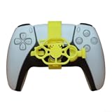 Volante de juego de carreras compacto 3D para PS5 diseñado para un juego dinámico y realista en PC y múltiples plataformas de juego (amarillo)