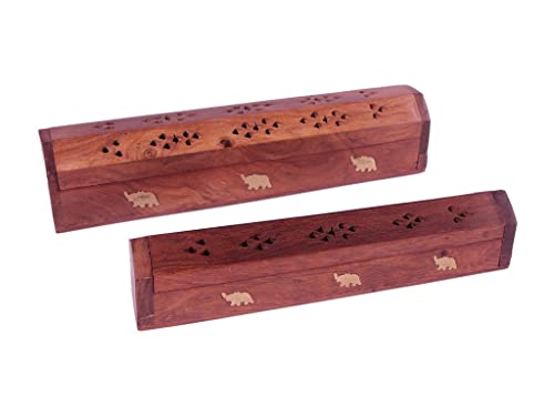 Incensário Indiano Box Madeira 30cm - Porta Incensos Indiano