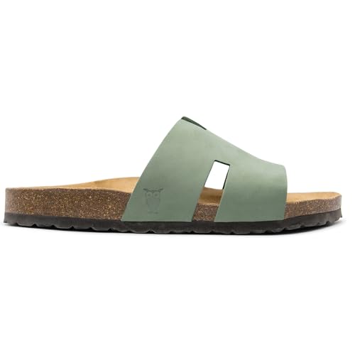 Image of Sandgrens Handmade Unisex Cork Slides | European Top Grain Leather Sandals with Soft Suede Footbed and EVA Rubber Sole | Avila