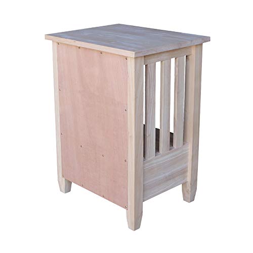 International Concepts Mission Tall End Table, Unfinished #TOP3