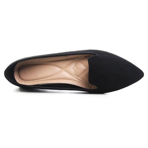 Image of Dear Time Women's Pointed Toe Ballet Flats Simple Casual Office Work Flats Slip-on Comfortable Shoes