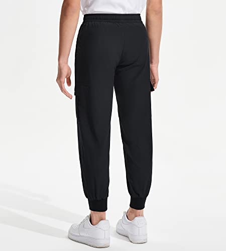 Devoropa ABA02801323Y Boys Joggers Lightweight Hiking Cargo Pants Water Resistant Upf 50+ Quick Dry Youth Kids Athletic Running Pants Black M thumb #2
