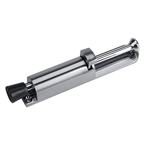 FTVOGUE Tope de Puerta Resistente, Soporte para Puerta, Aleación de Zinc, Resorte Cargado con Pie de Goma Suave para Sujetar el Poder, Diseño Delgado y Elegante, 7,9 Pulgadas (SILVER)