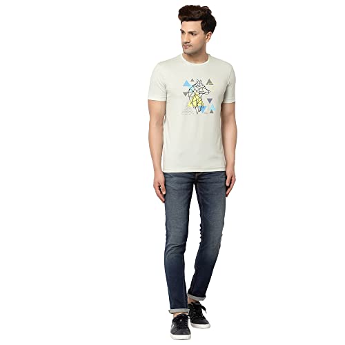 Image of Red Tape Mint Green Graphic Print T-Shirt for Men