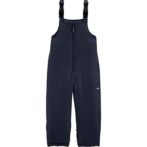 OshKosh B'Gosh Boys' Perfect Snowbib Snowsuit Skibib (7, Solid Navy)