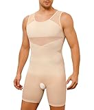 TAILONG Mens Shapewear Tummy Control Full Body Shaper Sleeveless Compression Shirt Men Bodysuit Fajas Para Hombres Beige