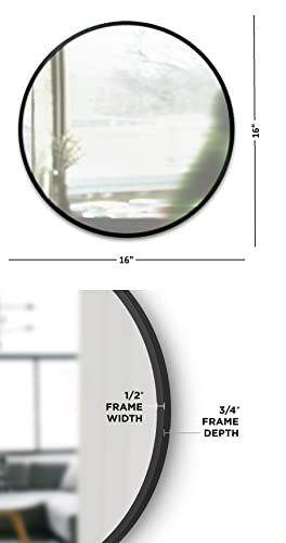 Image of Artemade Iron Framed Wall Mounted Round Hanging Mirror for Bathroom Wall Decor Living Room Mirror (40 Cm)