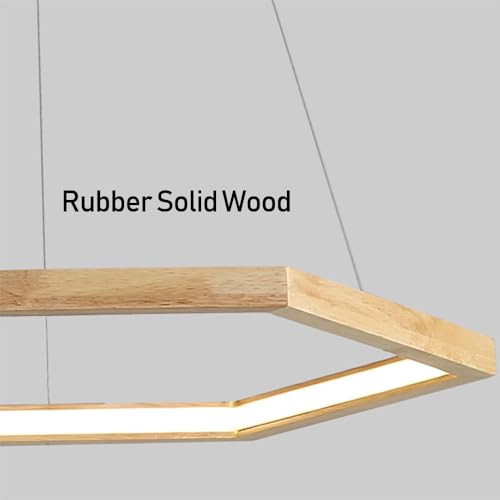Pendentif à LED dimmable en bois noble et design hexagonal pour une suspension d'exception