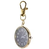 VALICLUD Portachiavi Orologio da Taschino Luminoso in Metallo e Vetro Nero Design Leggero e Catena per a Persona Anziana o Nonno Colore