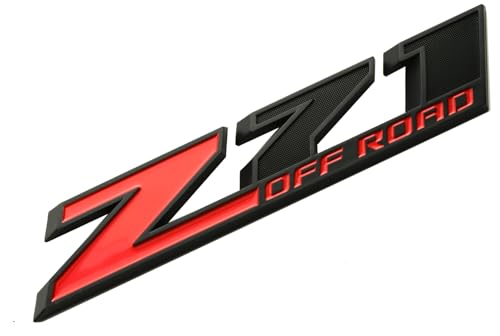 Image of 2pcs New Big Z71 Off Road Emblems 10 inch Badge Compatible with 2009-2018 Colorado Tahoe Silverado Sierra Suburban 2500Hd 3500Hd Offroad (Black Red)