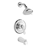 GERUIKE Shower Faucet Set with Valve,Tub and Shower Faucet Set with 4-Inch 3-Spray Shower Head and T