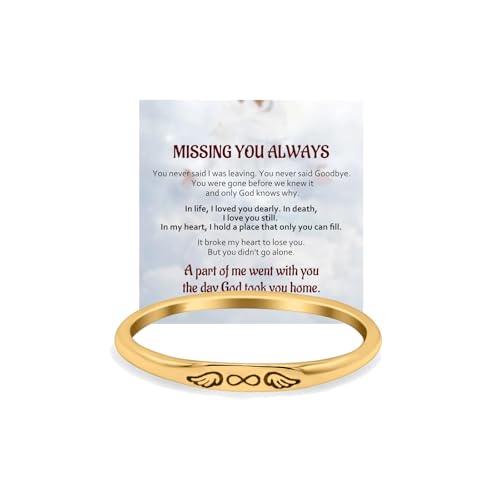 Bague fine en forme de cœur ailes d'ange bijou souvenir de deuil