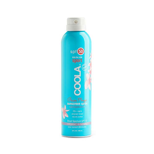 Coola Organic Sunscreen Body Spray, Broad Spectrum SPF 50, Guava Mango 8 Fl Oz