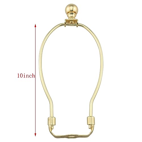 Image of 10inch Lamp Harp Holder Lamp Harp Kit Detachable Lamp Shade Bracket Holder DIY Lighting Accessories with with 1-1 /2 Inch Finial Ball Knob Lamp Shade Finial for Table and Floor Lamps