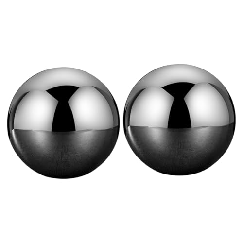 Veemoon 304 Stainless Steel Round Wine Cooling Stones 55mm, Reusable Whiskey Ice Cubes, Quick-Freezing Stainless Steel Ice Blocks for Chilled Drinks, 2pcs Set