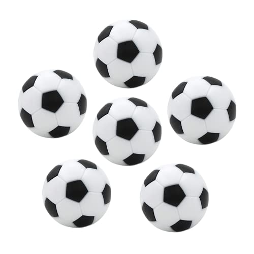 IRYNA Table Soccer Foosballs Replacements 32mm Mini Football Black and White Official Tabletop Soccer Balls Game(6 Pieces)