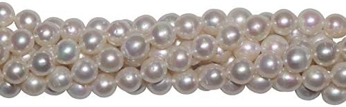 White Freshwater Pearl 8mm Baroque 16" Bead Strand