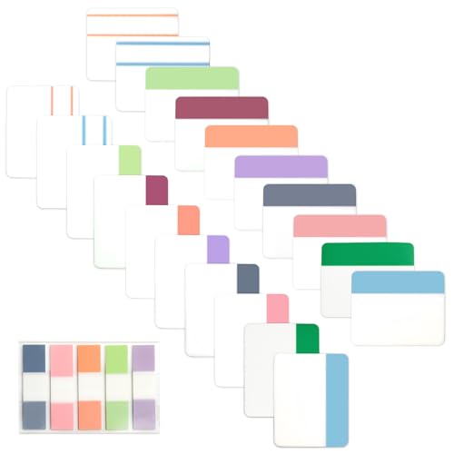 Sticky Index Tabs Book Page - 500Pcs 2 Inch Writable Colored Pages Markers,Repositionable File Tab Flags Labels Self Adhesive Reading Divider Sticker for Books, Binders, Notebook and Folders (Stylish)