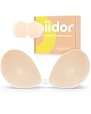 Niidor Reusable Silicone Adhesive Bra - Strapless Backless Push Up Bra Nude