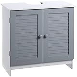 DISEÑO MODERNO: Los tonos grises y blancos se ven suaves y limpios, las puertas con diseño de persiana además añaden un toque de elegancia a la vez que ventilan el espacio a la vez que lo protegen de la humedad