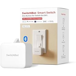 Switchbot Bluetooth Fingerbot Button Pusher for Rocker Switches – Turn Lights/Coffee On by App or Timer, No Tools, Optional Hub for Voice & Away Control, White