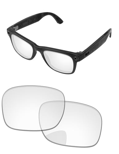 PapaViva Lentes de repuesto compatibles con lentes inteligentes Ray-Ban Meta Wayfarer (Gen 2) RW4012 de 50 mm, HD, transparentes, no polarizados