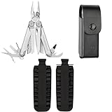 Leatherman Wave+ Pack Outil Multifonction, Étui et Kit d’Embouts   18 Outils en Acier Inoxydable avec Étui Leather Box Noir Taille M et Kit d’Embouts 42 Outils