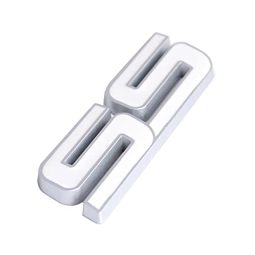 Image of 2Pc Trunk and Fender SS Emblem 10336980 3D Metal Badge Pearl Replacement for 2006 2007 2008 2009 2010 Impala Malibu HHR Cobalt SSR (White)